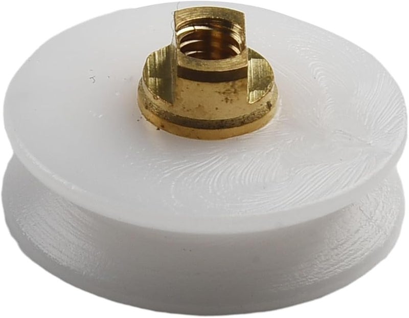 8 حزمة من بكرات باب الحمام قطر 22.5 مم عجلات نايلون نحاسية محملة بالكرات - Image 5